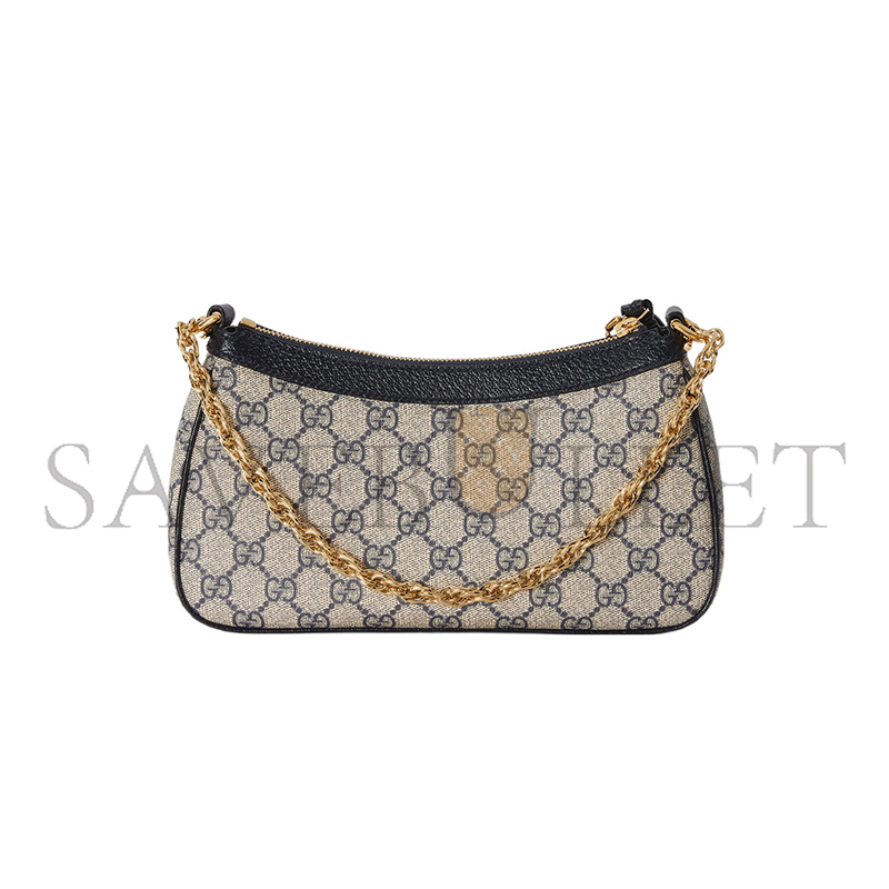 GUCCI OPHIDIA GG SMALL HANDBAG BEIGE BLUE 735132 (25*15.5*6cm)